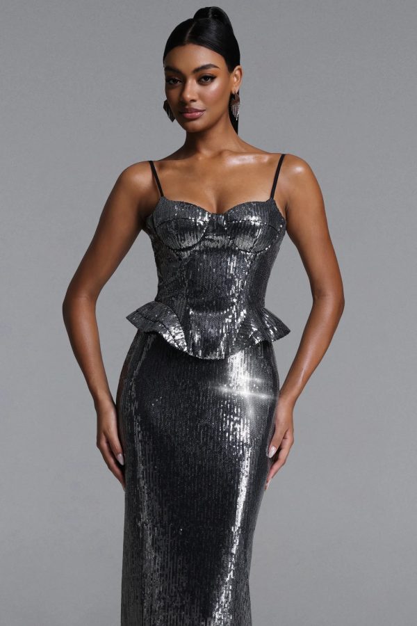 sorel chic contour sequin maxi dress 12