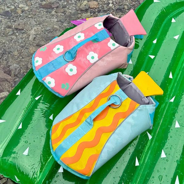 stylish color blocked dog life jacket 12