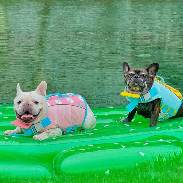 stylish color blocked dog life jacket 13