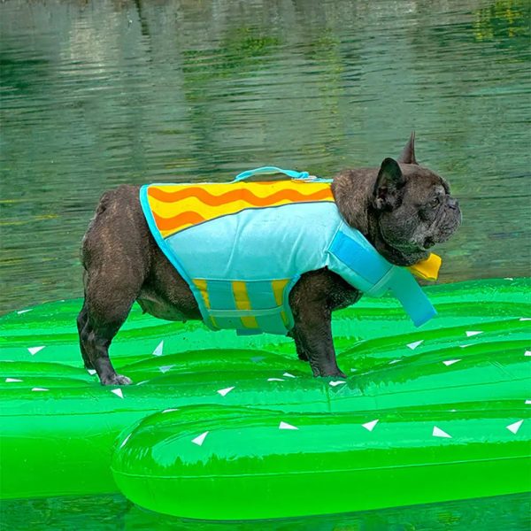 stylish color blocked dog life jacket 18