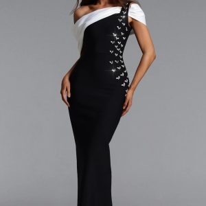 talasa rhinestone bandage maxi dress 11