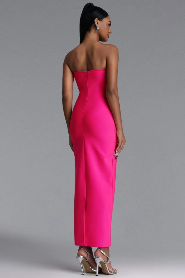 valo strapless sequin floral bandage maxi dress 16