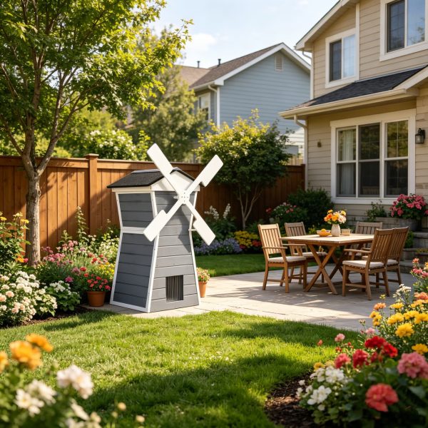 windmill shaped cat house 13