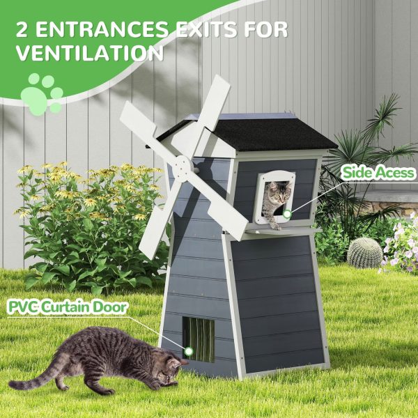 windmill shaped cat house 16