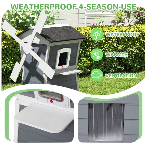 windmill shaped cat house 17