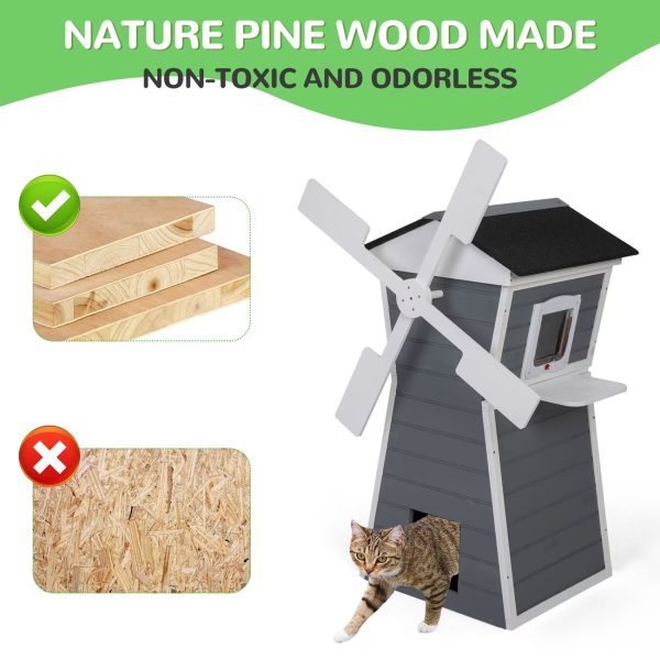 windmill shaped cat house 18