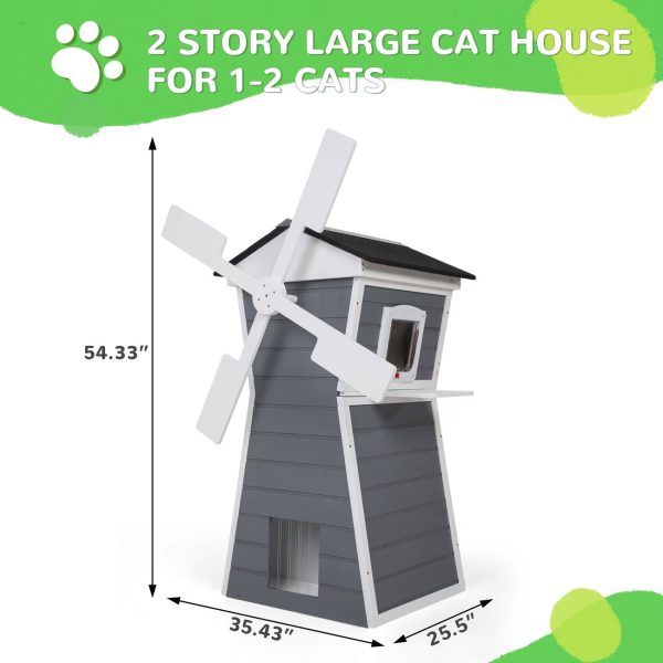 windmill shaped cat house 19
