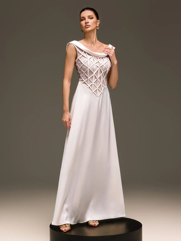 zepharic sleeveless satin maxi dress 12