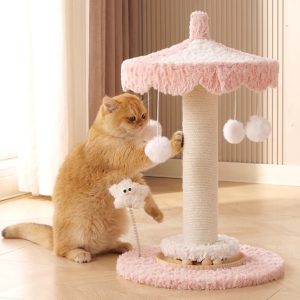 carousel cat scratching post with rotating top & hanging toys 11 carousel cat scratching post with rotating top & hanging toys 11