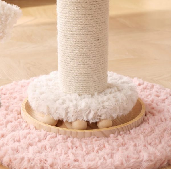 carousel cat scratching post with rotating top & hanging toys 14