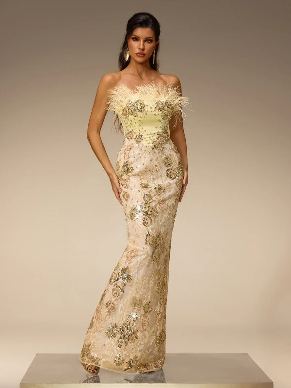 ciresto strapless sequin rhinestone maxi dress 12