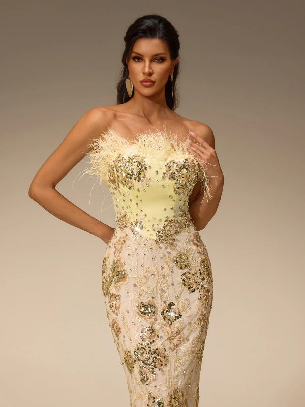 ciresto strapless sequin rhinestone maxi dress 13
