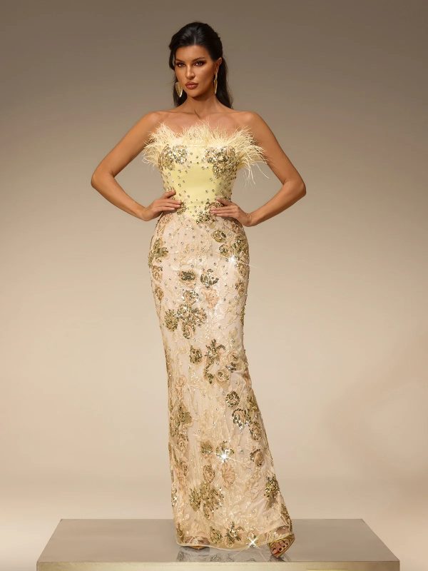 ciresto strapless sequin rhinestone maxi dress 15