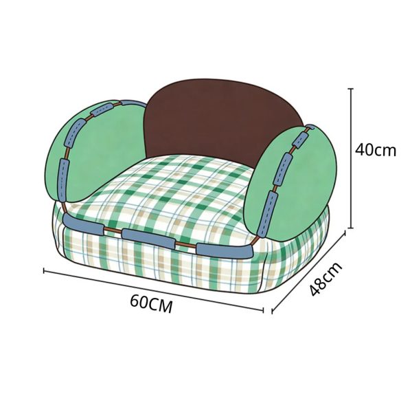 cute color blocked plush pet sofa bed 19