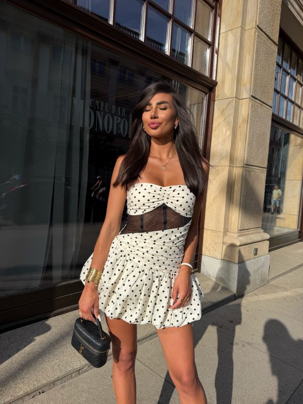 delvix strapless dot bubble mini dress 15