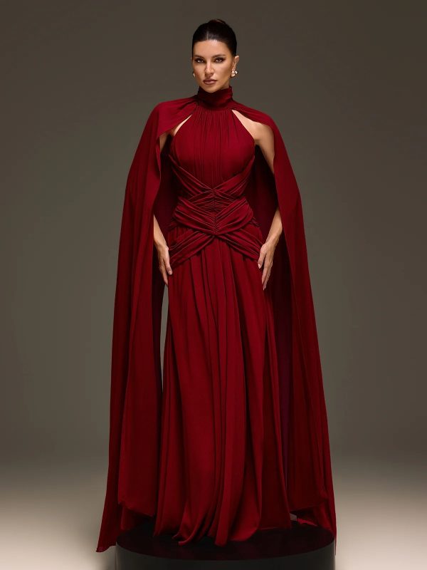 evarix cape sleeve maxi dress 13