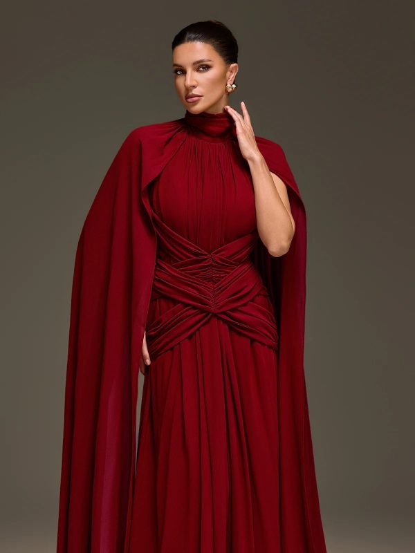evarix cape sleeve maxi dress 14