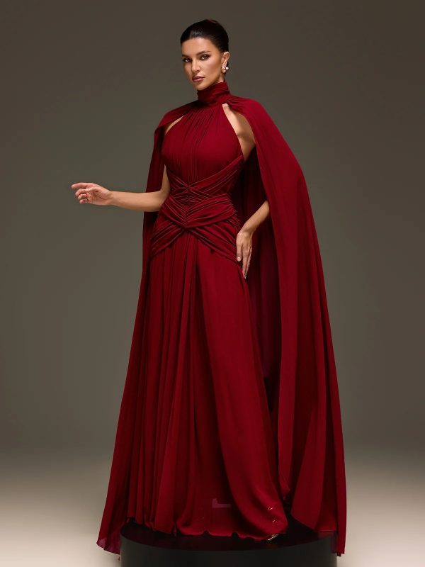 evarix cape sleeve maxi dress 15