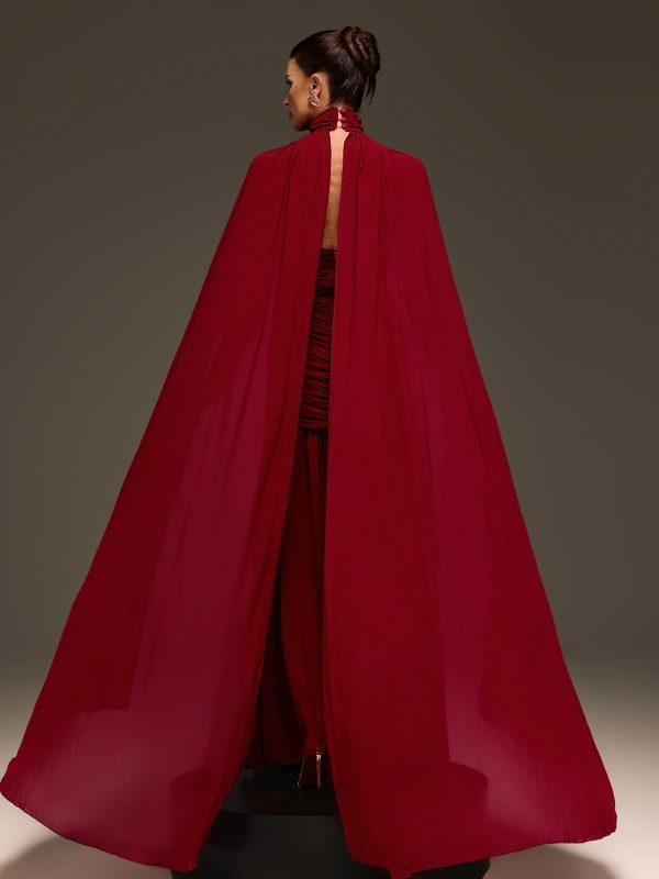 evarix cape sleeve maxi dress 16