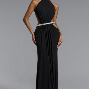 evelina chic flowy halter open back ruched maxi dress 11