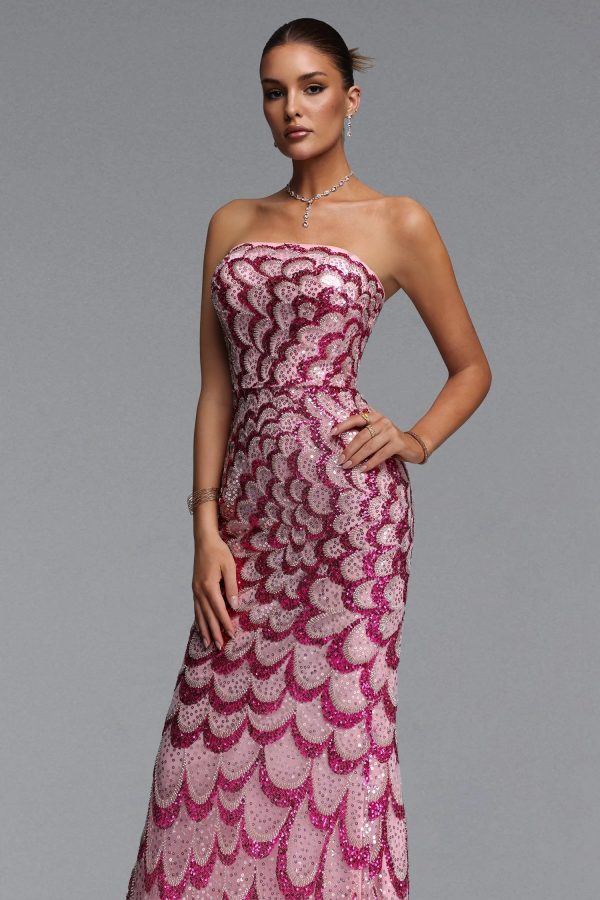 facia strapless sequin maxi dress 13