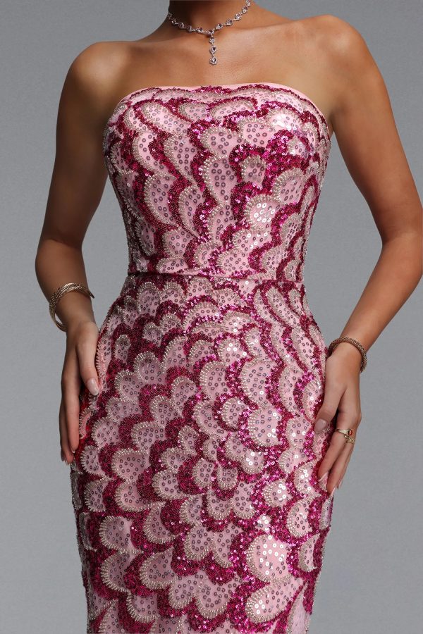facia strapless sequin maxi dress 14