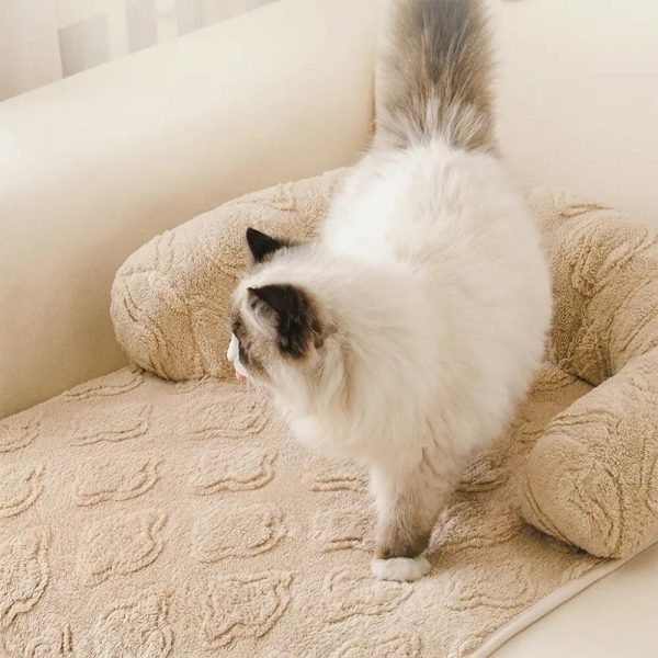 flower plush multi purpose non slip couch cover dog mat 14