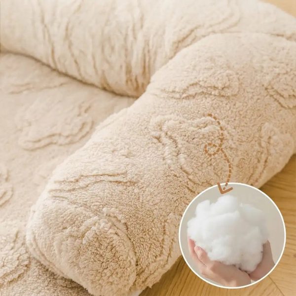 flower plush multi purpose non slip couch cover dog mat 15