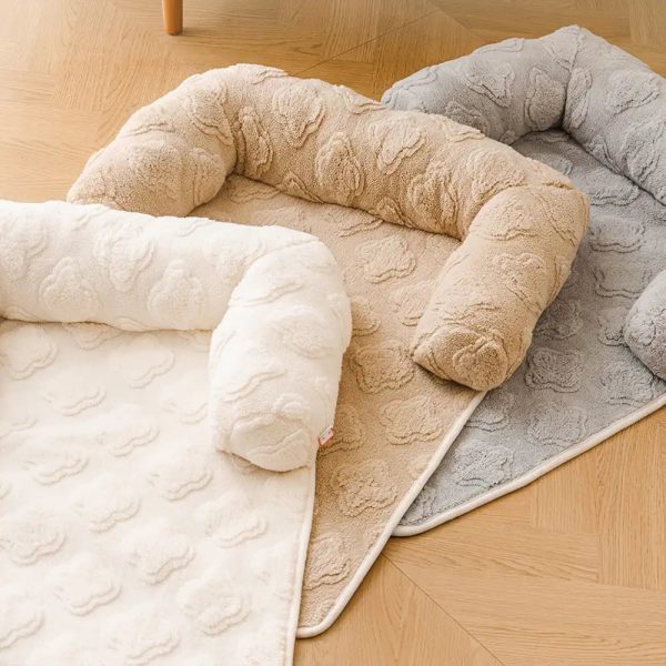flower plush multi purpose non slip couch cover dog mat 16