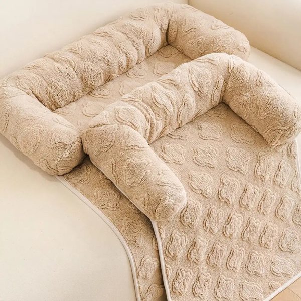 flower plush multi purpose non slip couch cover dog mat 17