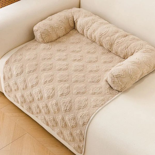 flower plush multi purpose non slip couch cover dog mat 20