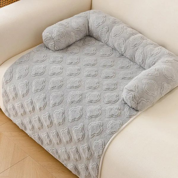 flower plush multi purpose non slip couch cover dog mat 21