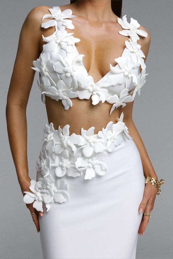 kavasa v neck floral bandage top & skirt set 13