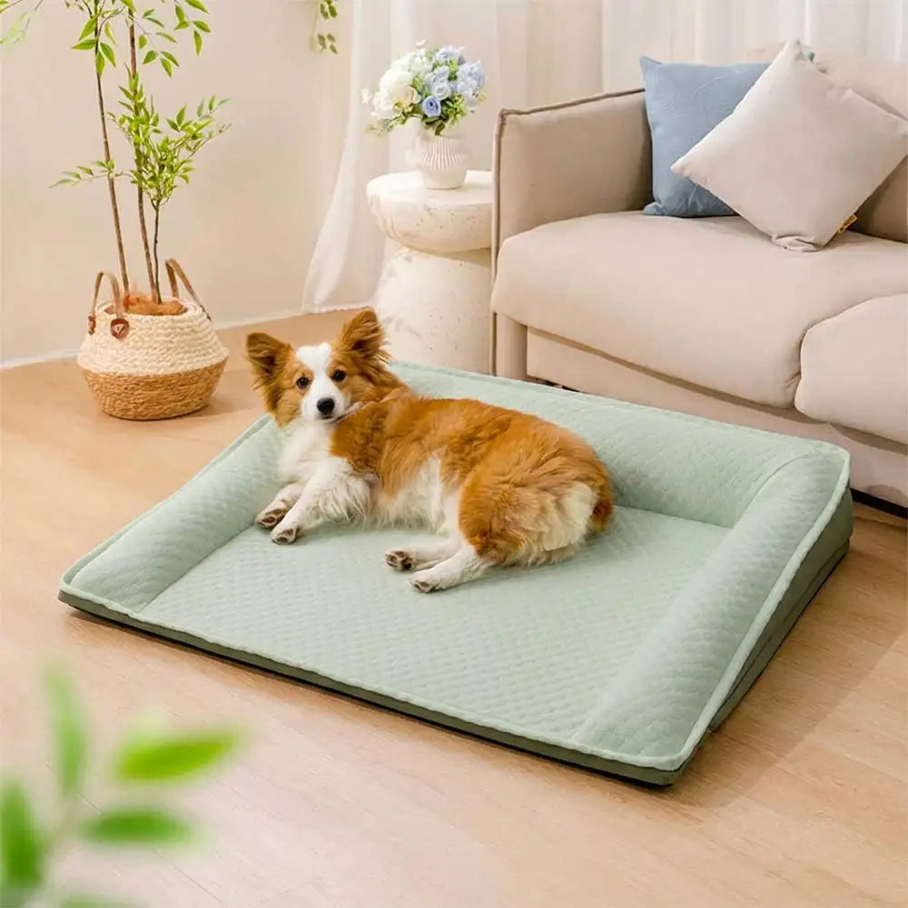 large space cooling ice silk neck support non slip dog bed 11