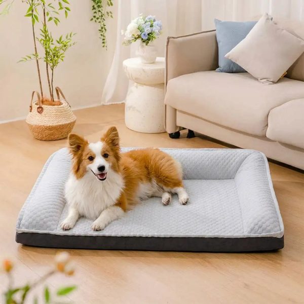 large space cooling ice silk neck support non slip dog bed 13