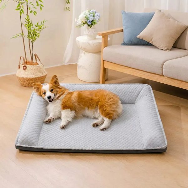 large space cooling ice silk neck support non slip dog bed 14