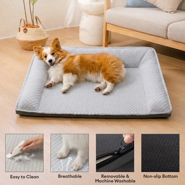 large space cooling ice silk neck support non slip dog bed 15