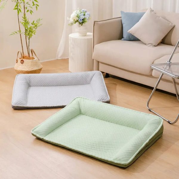 large space cooling ice silk neck support non slip dog bed 17