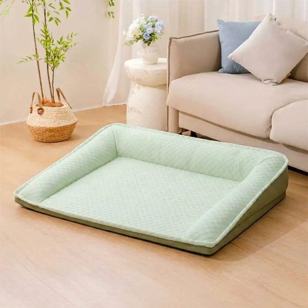 large space cooling ice silk neck support non slip dog bed 19