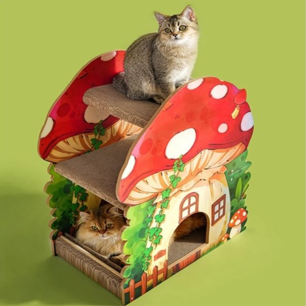 mushroom house cat scratcher 15