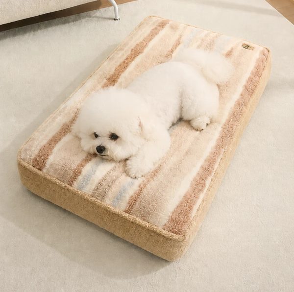 plush pet mattress bed with removable pillow 13
