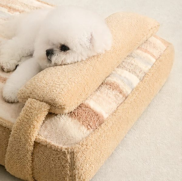 plush pet mattress bed with removable pillow 14