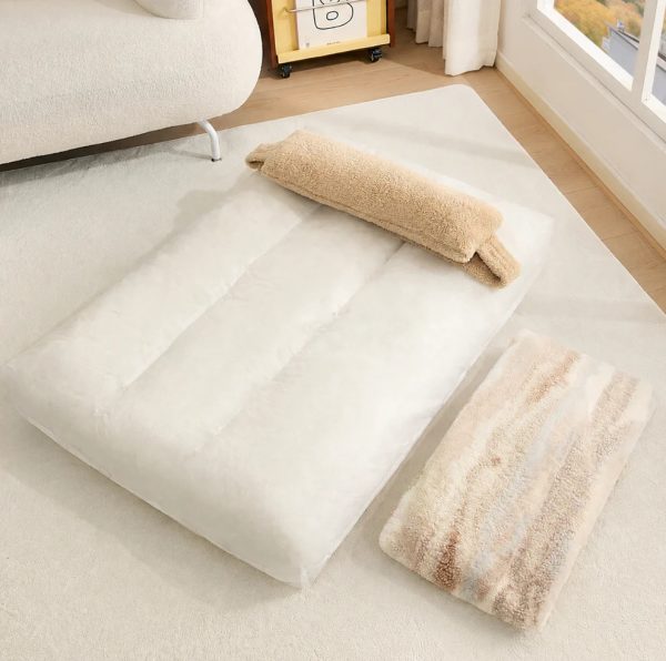 plush pet mattress bed with removable pillow 16