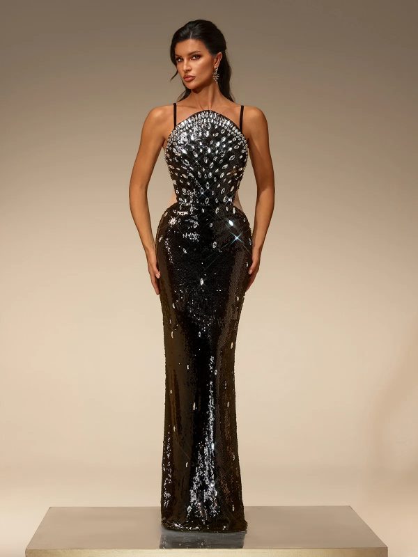 soline spaghetti crystal sequin maxi dress 12