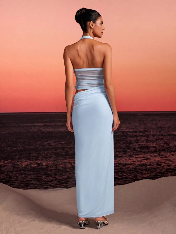 torinex halterneck flower maxi dress in sky blue 16