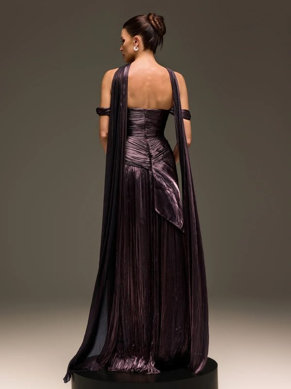 torvayne off shoulder rose draped dress 16