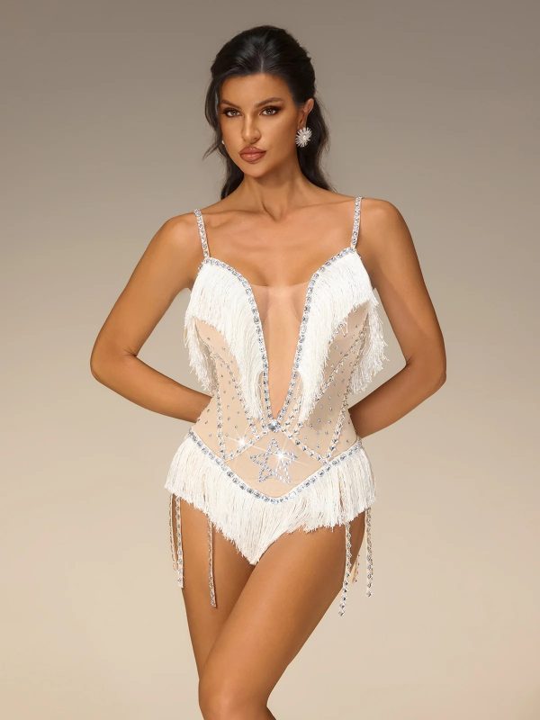 verano spaghetti rhinestone fringe bodysuit 14