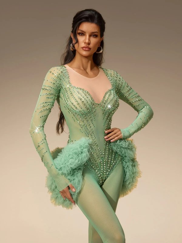 zireth long sleeve crystal mesh jumpsuit 13
