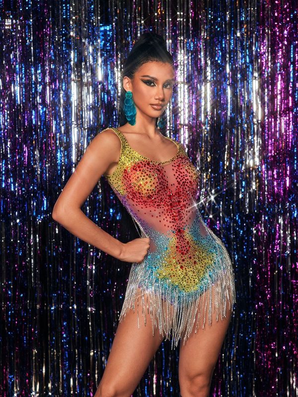 zyxalith embellished fringe bodysuit 14