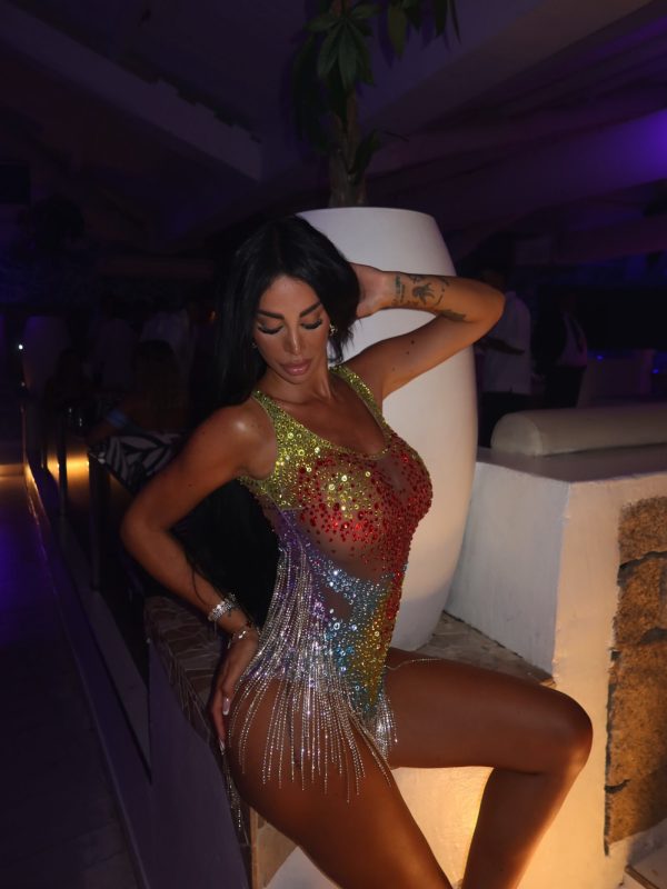 zyxalith embellished fringe bodysuit 18